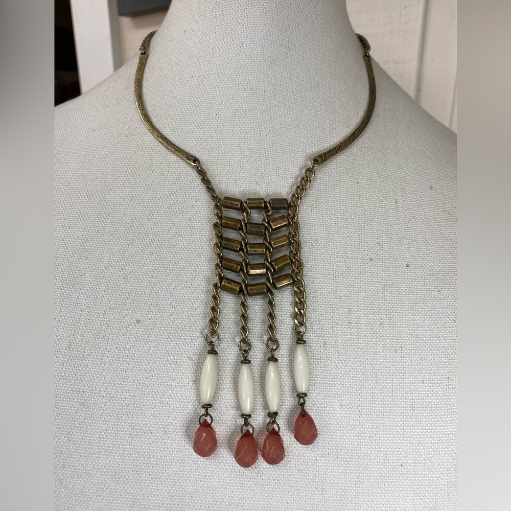 Unusual artisan inspired industrial vibe necklace